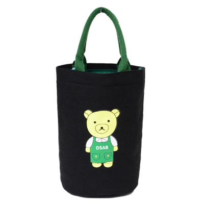 圆筒帆布饭盒袋子圆形手提袋