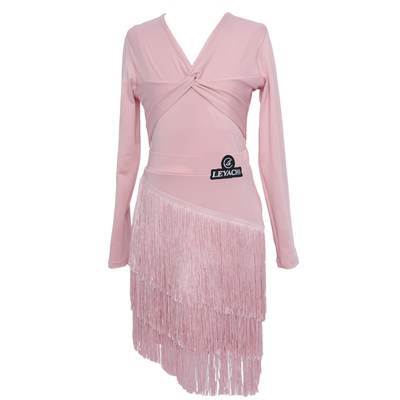 乐雅池女简约拉丁舞服流苏演出服