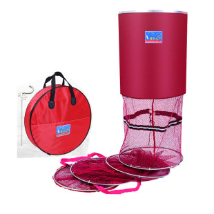 特价清仓黑坑鱼护网兜不锈钢圈带提手加厚网布防挂渔户网渔护网兜