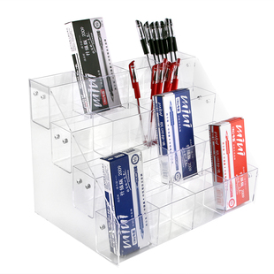 超市笔架亚克力笔展示架文具店笔架铅笔中性笔圆珠笔收纳盒陈列架