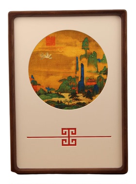 宋风新中式卡纸牧牛图挂画框