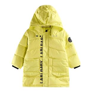 拉比儿童保暖羽绒服男童秋冬装加厚衣服女童宝宝中长款婴幼儿外套