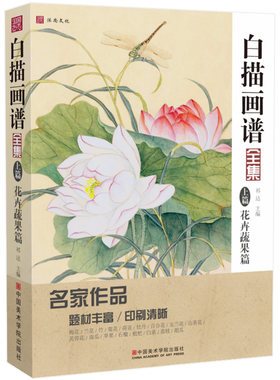 白描画谱花卉篇 中国画工笔画零基础入门国画教程画集技法美术绘画花鸟书籍教学手绘临摹图谱线稿底稿画册本写意书初学者教材教程