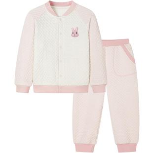 ibaby×outlast太空科技恒温小奶泡四面弹空气层家居服套装男女童