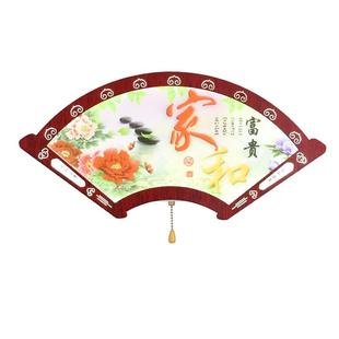 壁灯led新中式扇形带画灯床头卧室创意壁灯带拉线开关室内壁灯