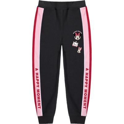 贝田女童秋冬加绒加厚运动裤