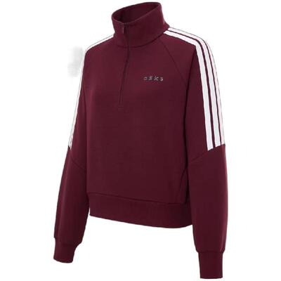 阿迪达斯半拉链卫衣女