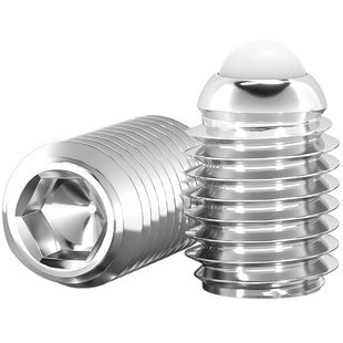 304不锈钢POM胶头波珠螺丝塑料头波仔螺丝定位珠弹球头柱塞M4-M10