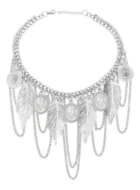 波西米亚复古叶子夸张锁骨链项链