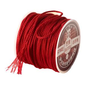 手搓棉线藏式手串棉绳子文玩线绳手工diy流苏红色手链红绳编织绳