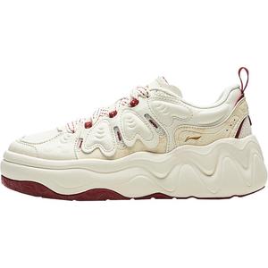 李宁奶酪3丨休闲鞋女春季厚底增高红色新款