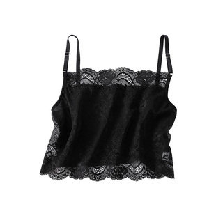 100%桑蚕丝小吊带内衣夏季打底黑色白色小背心性感蕾丝抹胸防走光