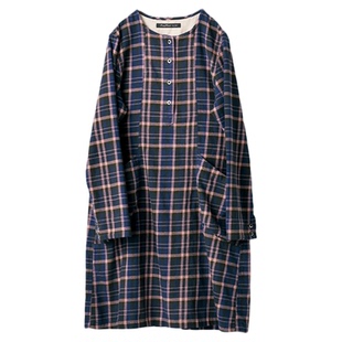 桑妮库拉/Sunny clouds纯棉格子衬衫裙口袋上衣宽松百搭