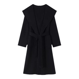 明星同款大衣双面秋冬大衣宽松气质长款女装带帽羊绒毛呢气质外套