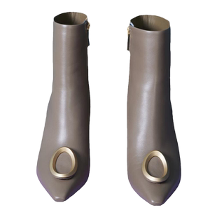 包小姐与鞋先生冬款方头粗跟椭圆简约扣件通勤短靴女