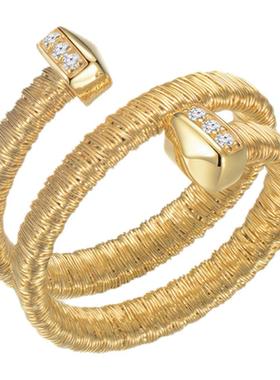 iKiCo Jewelry 2025秋季新款光影缠绕三圈戒指女轻奢潮流小众戒指