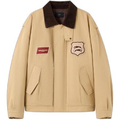 ICE DUST X LOOKNOW设计师品牌2025秋冬新款撞色灯芯绒拼接棉服女