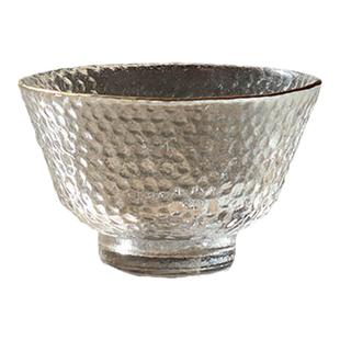 中式高足茶杯高档品茗杯描金锤纹雨点杯子杯托果酒品杯功夫茶器