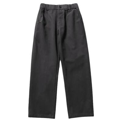 ONUN 复古水洗棉质直筒小黑裤显瘦百搭宽松休闲松紧腰工装裤