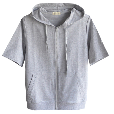 时尚运动休闲半袖带帽卫衣短袖