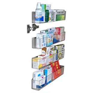 药物收纳盒家用大容量分格装常备药箱柜门壁挂免打孔药品置物架