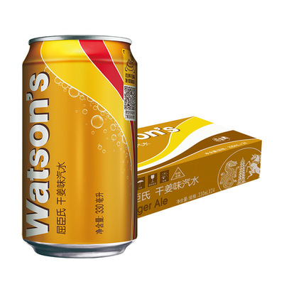 屈臣氏苏打汽水干姜味气泡水24罐