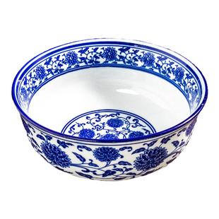 青花瓷面碗商用牛肉拉面碗烩面复古中式粥汤碗家用陶瓷韩式拌面碗