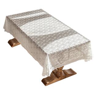 艾薇蕾丝提花桌布法式白色高级蕾丝轻奢餐桌台布长方形布艺餐桌布