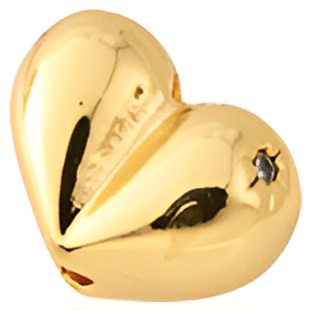 铜镀18K金高保屁桃珠diy手工串珠手链爱心桃心隔珠镀沙金饰品配件