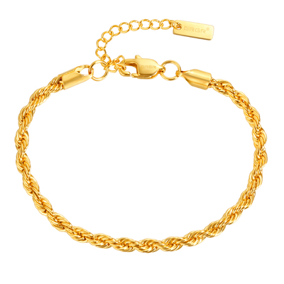 GRGR镀24K真手工金麻花手链