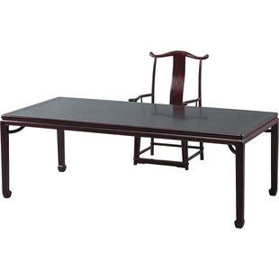 赞比亚血檀书画案明式实木霸王枨书法桌非洲小叶紫檀办公桌写字台