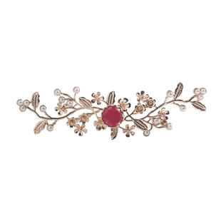 楚月宫古风汉服顶簪发饰复古珍珠玛瑙玉髓小发冠古装花钿摄影饰品