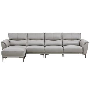 政府补贴全友家居真皮沙发客厅简约实木框架电动功能灰色沙发家具