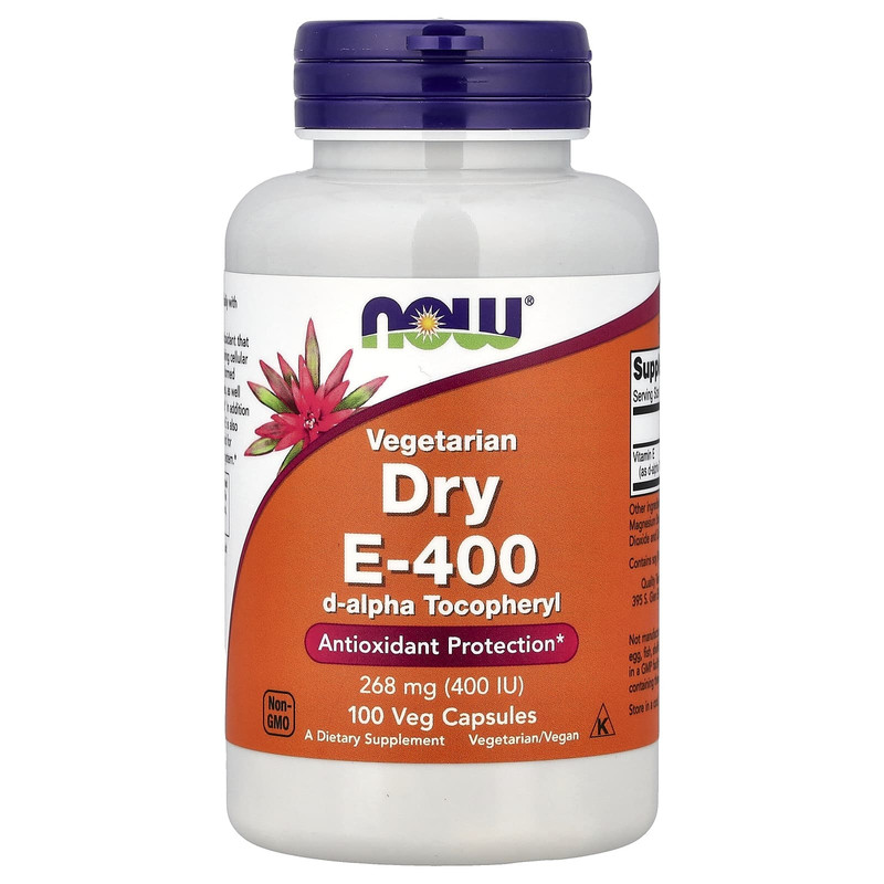 NOW诺奥干维生素E-400胶囊生育酚抵御氧化滋润肌肤易吸收心血管呵