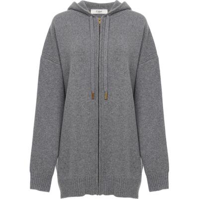 Chloe蔻依大码拉链连帽卫衣