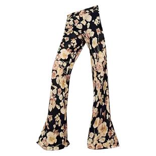 古力娜扎同款花裤子女2024新款爆款夏季多巴胺风高级感潮流喇叭裤