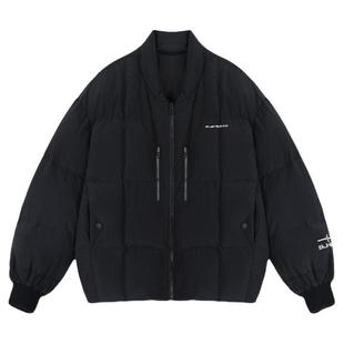 BJHG不计后果短款鹅绒羽绒服男冬季潮牌双面情侣加厚面包服外套女