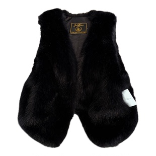 新款秋冬仿狐狸毛皮草马甲女短款显瘦皮毛一体坎肩外套大码马夹