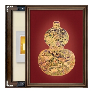 葫芦配电箱电表箱装饰画竖版中式复古电闸箱遮挡美式玄关福禄挂画