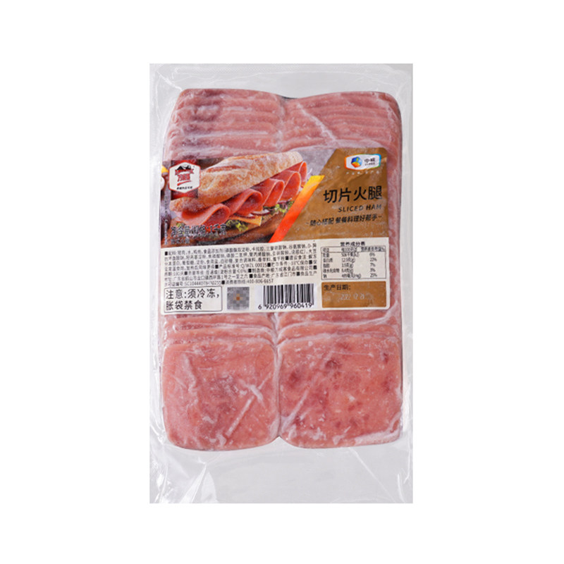 中粮万威客切片火腿早餐鸡肉火腿肠即食方腿芝士培根（1KG/40片）