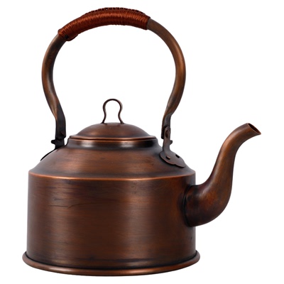 纯锤纹复古紫铜茶壶茶具