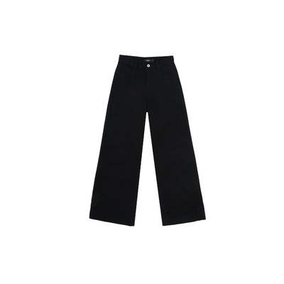 全棉宽边直筒阔腿牛仔裤