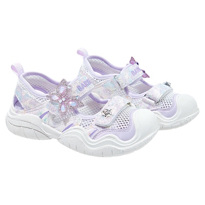 芭比女童春夏季新款透气运动凉鞋