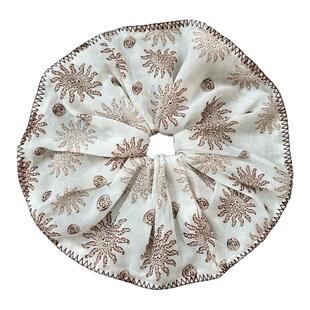 波澜大发圈海滩度假苎麻海洋国风民族方巾锁边太阳花大肠圈发绳秋