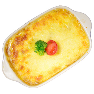 蘑菇鸡肉芝士焗饭半成品料理包商用局饭速食快餐调理菜肴包美食