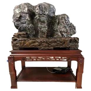 全实木奇石架底座承重盆景架鱼缸架室内客厅花架沙发边桌艺术品桌