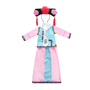 六一儿童格格服女童演出表演服装有一个姑娘清朝贵妃宫廷女童古装