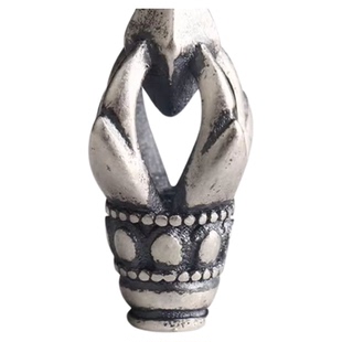 S925纯银藏式金刚杵降魔杵弟子珠收尾文玩配饰绳头手串DIY配件