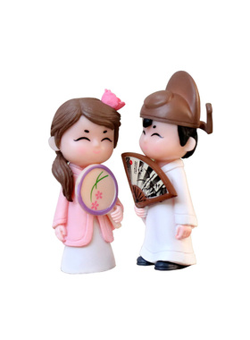古装才子佳人情侣盲盒手办微景观