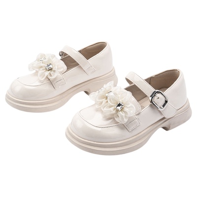 m1m2女童公主鞋黑白经典乐福鞋